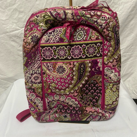 Vera Bradley Campus Backpack in a pink paisley pattern. - Picture 1 of 9